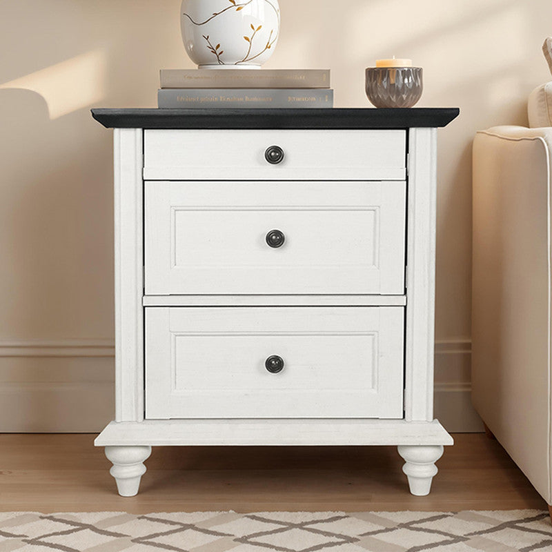 Hyde White/Black Nightstand - Ornate Home