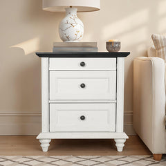 Hyde White/Black Nightstand - Ornate Home