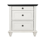 Hyde White/Black Nightstand - Ornate Home