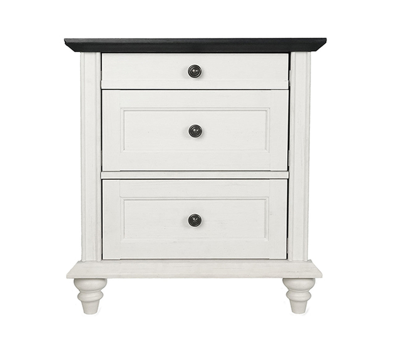 Hyde White/Black Nightstand - Ornate Home