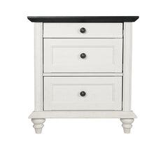 Hyde White/Black Nightstand - Ornate Home