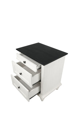 Hyde White/Black Nightstand - Ornate Home