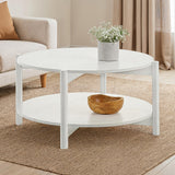 Hyde White Round Coffee Table - Ornate Home