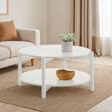 Hyde White Round Coffee Table - Ornate Home