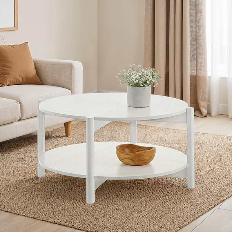Hyde White Round Coffee Table - Ornate Home