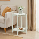 Hyde White Round End Table - Ornate Home