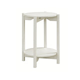 Hyde White Round End Table - Ornate Home