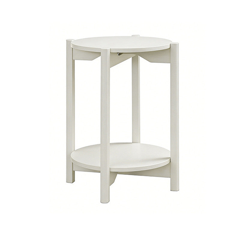 Hyde White Round End Table - Ornate Home