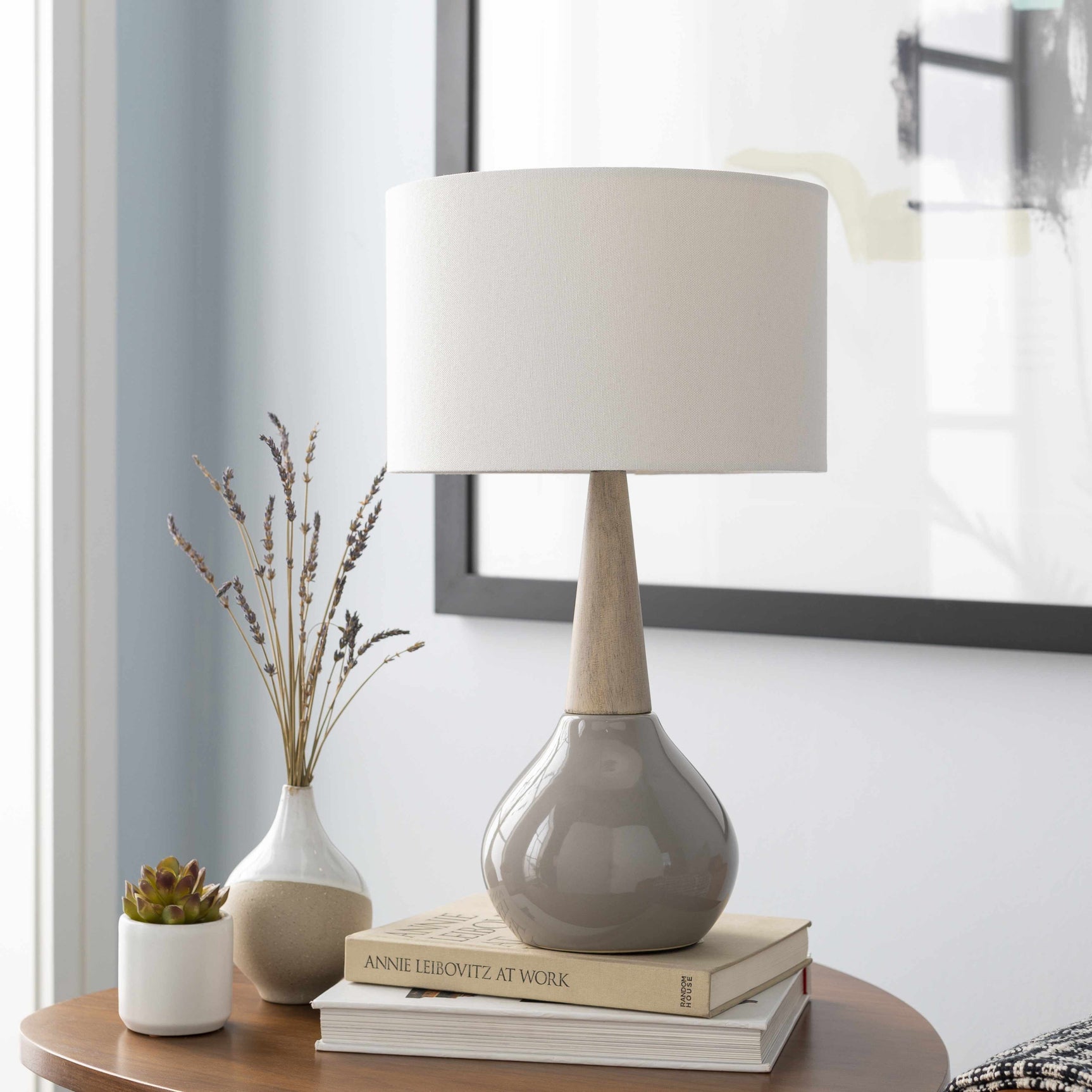 Hydesville Gray Ceramic Table Lamp - Clearance - Ornate Home