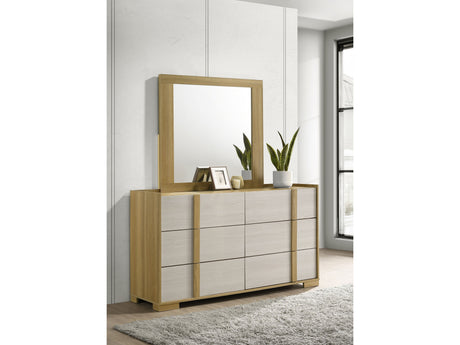 Hyland Natural 6-drawer Dresser with Mirror - Ornate Home