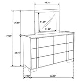 Hyland Natural 6-drawer Dresser with Mirror - Ornate Home