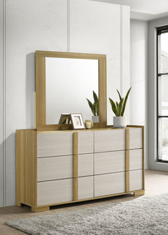 Hyland Natural/White  Dresser with Mirror - Ornate Home