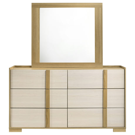 Hyland Natural/White  Dresser with Mirror - Ornate Home