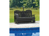Hyland wave Black Outdoor Glider Loveseat - Ornate Home