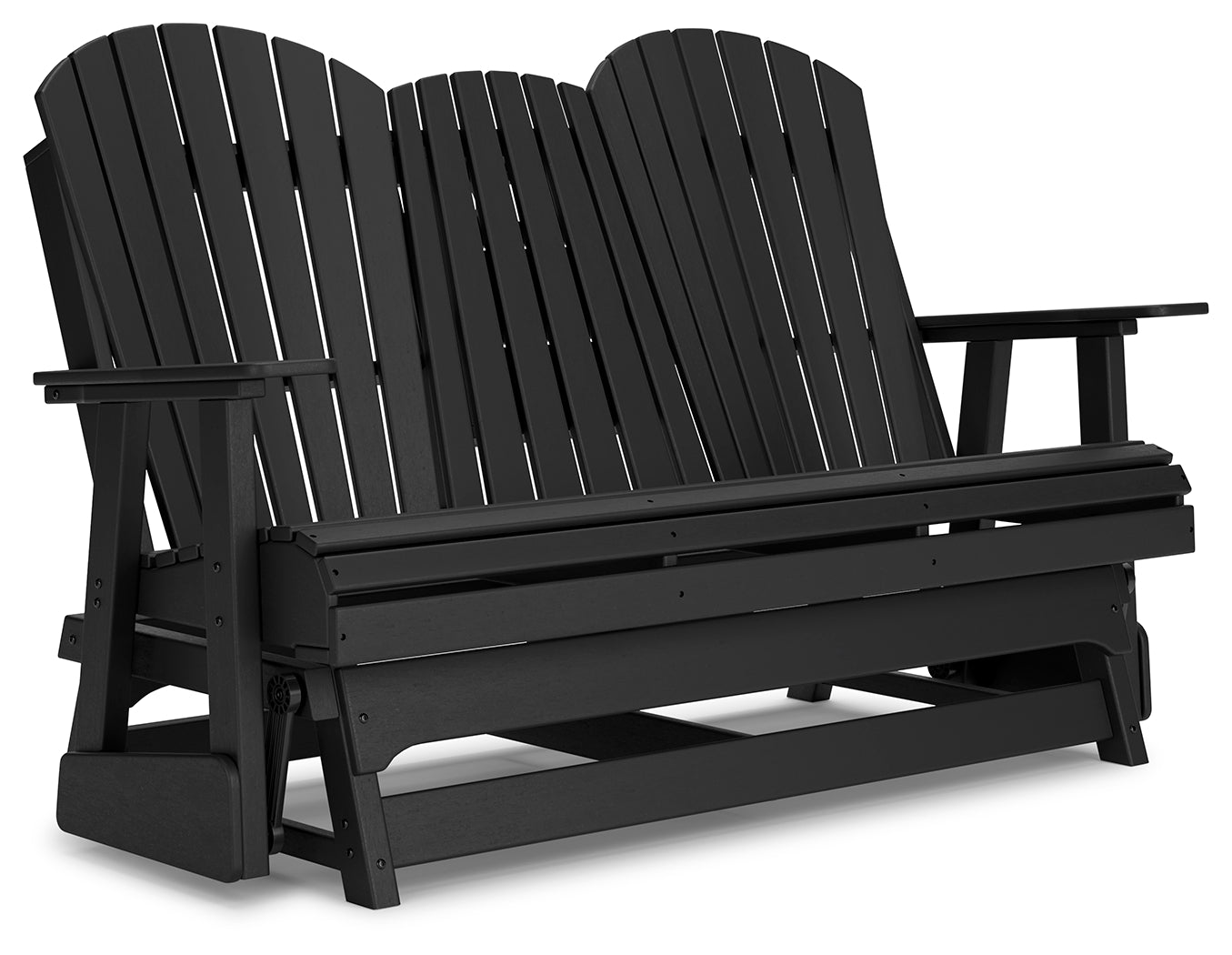 Hyland wave Black Outdoor Glider Loveseat - Ornate Home