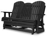 Hyland wave Black Outdoor Glider Loveseat - Ornate Home