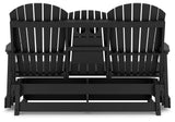 Hyland wave Black Outdoor Glider Loveseat - Ornate Home