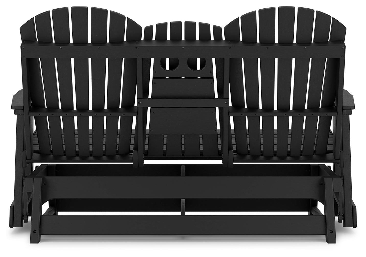 Hyland wave Black Outdoor Glider Loveseat - Ornate Home