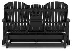Hyland wave Black Outdoor Glider Loveseat - Ornate Home