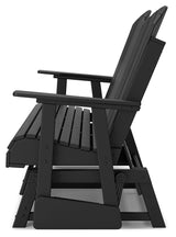 Hyland wave Black Outdoor Glider Loveseat - Ornate Home
