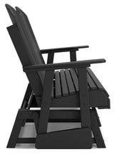 Hyland wave Black Outdoor Glider Loveseat - Ornate Home