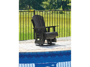 Hyland wave Black Outdoor Swivel Glider Chair - Ornate Home