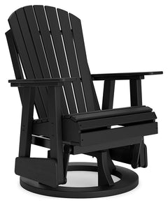 Hyland wave Black Outdoor Swivel Glider Chair - Ornate Home