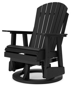 Hyland wave Black Outdoor Swivel Glider Chair - Ornate Home