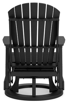 Hyland wave Black Outdoor Swivel Glider Chair - Ornate Home