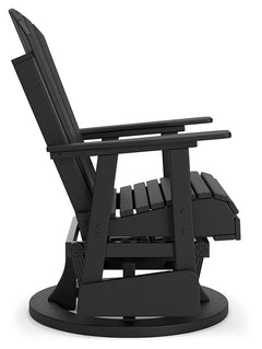 Hyland wave Black Outdoor Swivel Glider Chair - Ornate Home