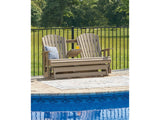 Hyland wave Driftwood Outdoor Glider Loveseat - Ornate Home