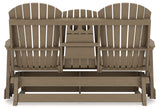 Hyland wave Driftwood Outdoor Glider Loveseat - Ornate Home