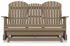 Hyland wave Driftwood Outdoor Glider Loveseat - Ornate Home