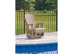 Hyland wave Driftwood Outdoor Swivel Glider Chair - Ornate Home