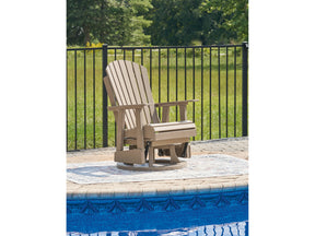 Hyland wave Driftwood Outdoor Swivel Glider Chair - Ornate Home