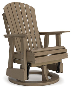 Hyland wave Driftwood Outdoor Swivel Glider Chair - Ornate Home
