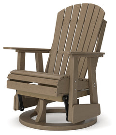 Hyland wave Driftwood Outdoor Swivel Glider Chair - Ornate Home
