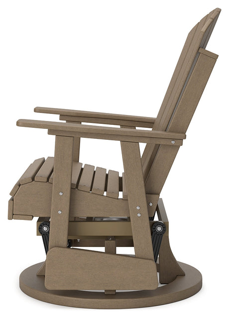 Hyland wave Driftwood Outdoor Swivel Glider Chair - Ornate Home