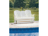 Hyland wave White Outdoor Glider Loveseat - Ornate Home