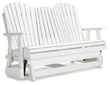 Hyland wave White Outdoor Glider Loveseat - Ornate Home