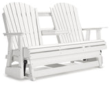 Hyland wave White Outdoor Glider Loveseat - Ornate Home