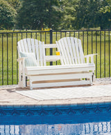 Hyland wave White Outdoor Glider Loveseat - Ornate Home