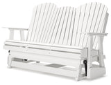 Hyland wave White Outdoor Glider Loveseat - Ornate Home