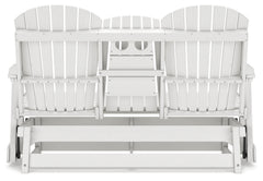 Hyland wave White Outdoor Glider Loveseat - Ornate Home
