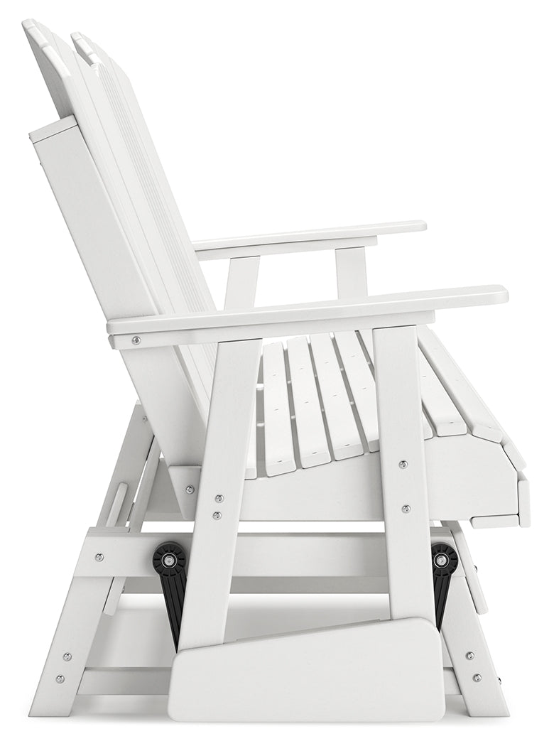 Hyland wave White Outdoor Glider Loveseat - Ornate Home