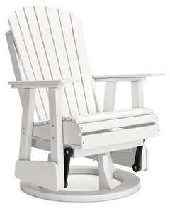Hyland wave White Outdoor Swivel Glider Chair - Ornate Home