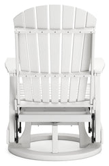Hyland wave White Outdoor Swivel Glider Chair - Ornate Home