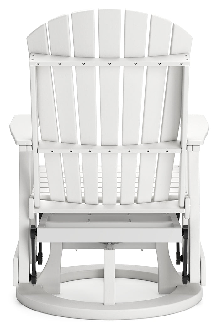 Hyland wave White Outdoor Swivel Glider Chair - Ornate Home