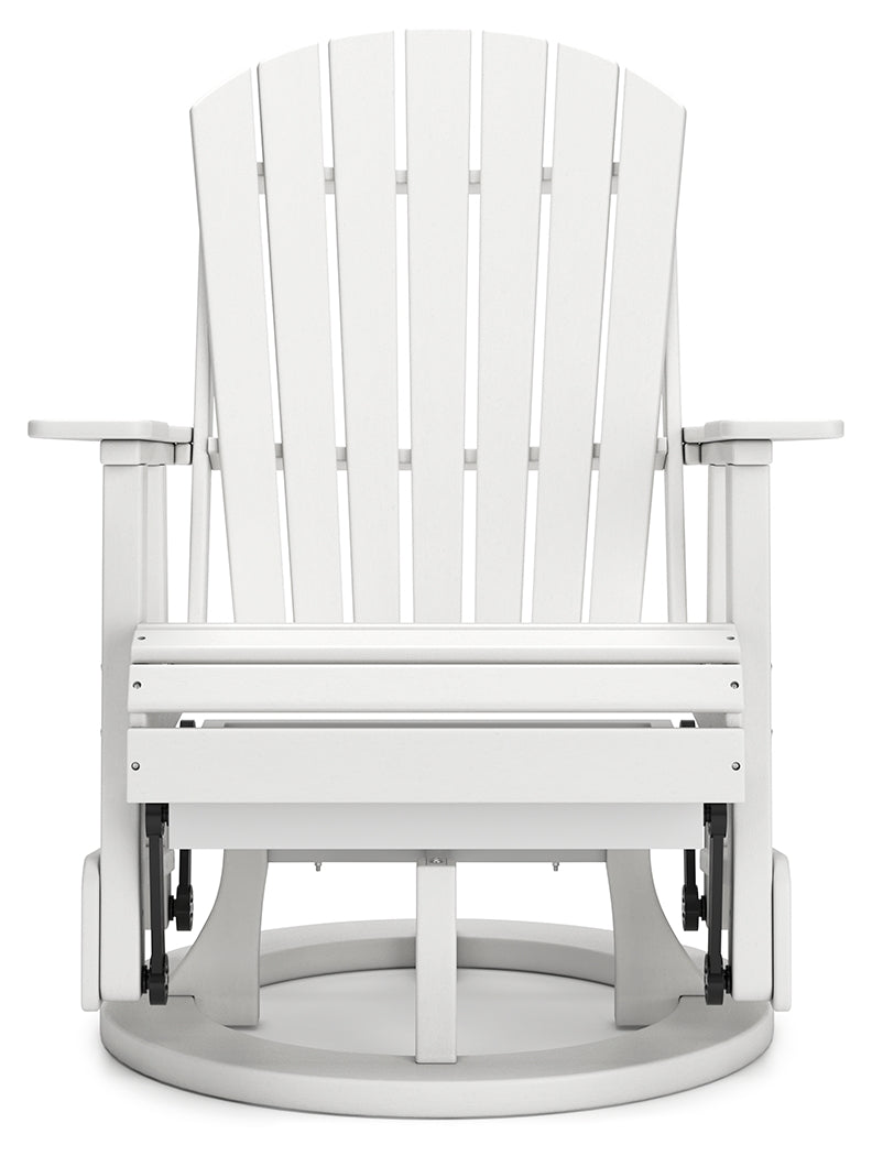 Hyland wave White Outdoor Swivel Glider Chair - Ornate Home