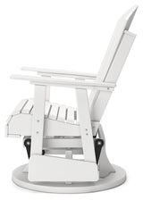 Hyland wave White Outdoor Swivel Glider Chair - Ornate Home